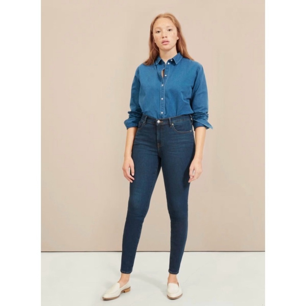 Everlane The Midrise Skinny Jeans in Dark Blue, Size 31